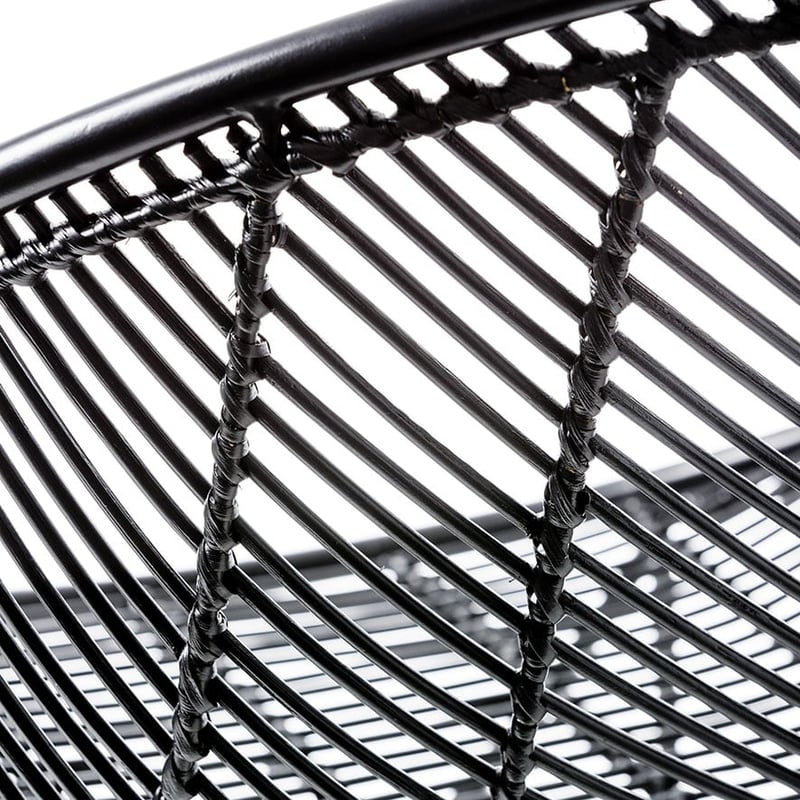 Cebu Rattan Oval Chair Black