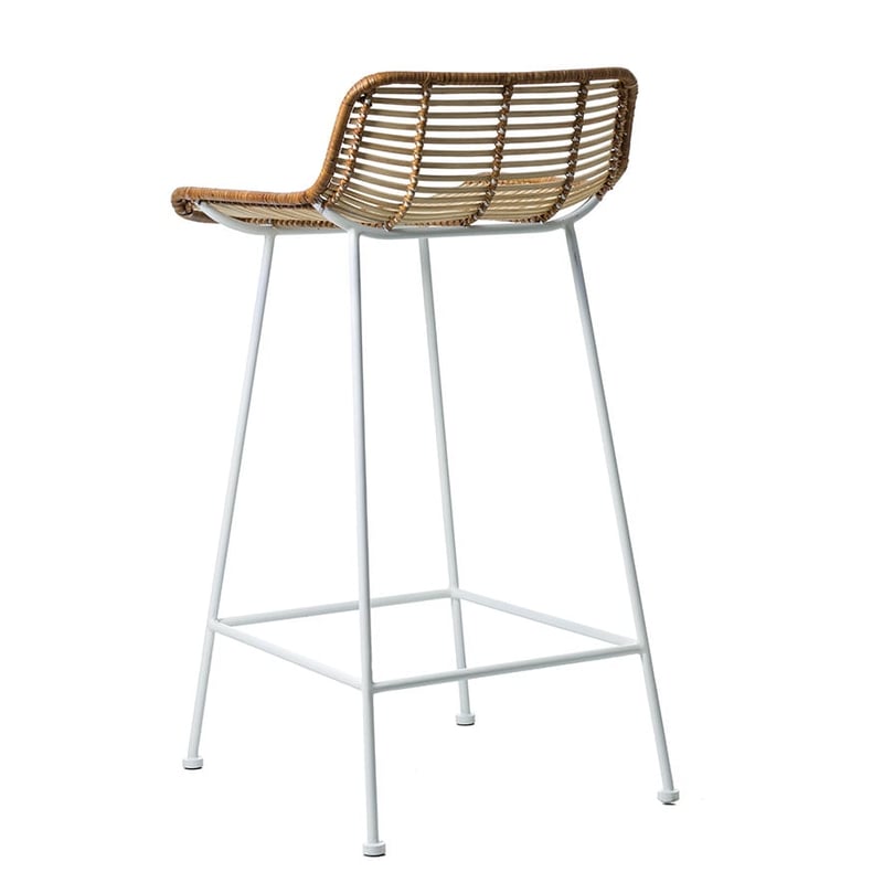 Cebu Rattan Counter Stool Natural & White 