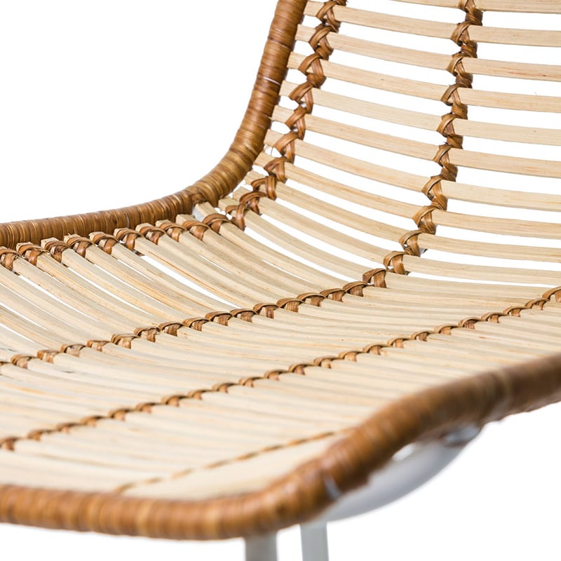 Cebu Rattan Counter Stool Natural & White 