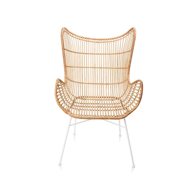 Cebu Rattan Winged Chair Natural & White 
