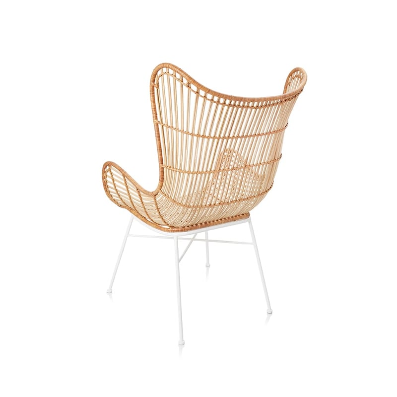 Cebu Rattan Winged Chair Natural & White 