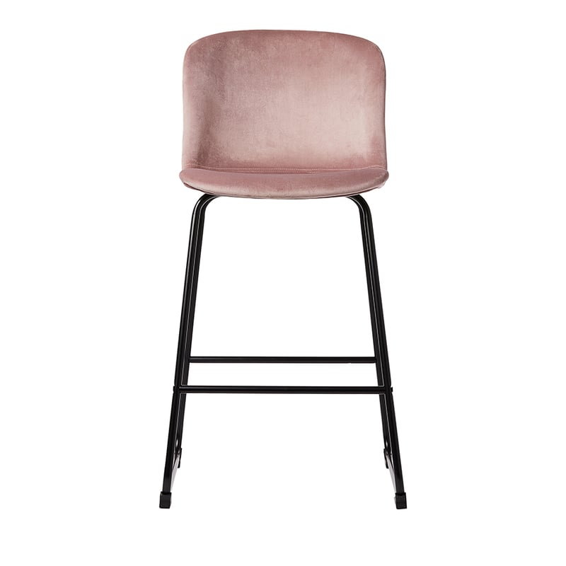 Orlando Rose Pink Velvet Counter Stool