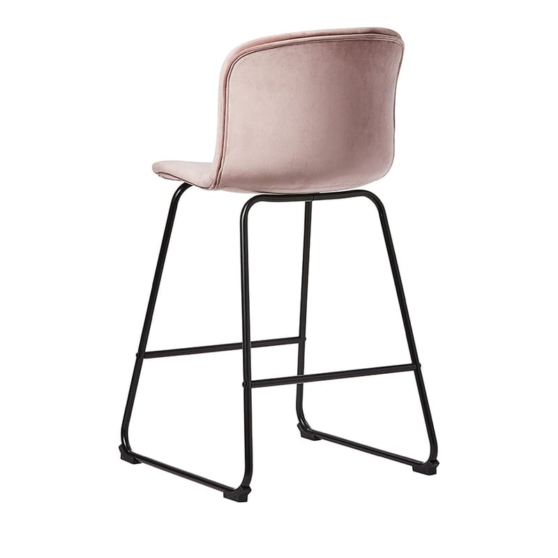 Orlando Rose Pink Velvet Counter Stool