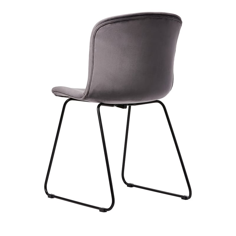 Orlando Grey Velvet Set of 2 Dining Chairs