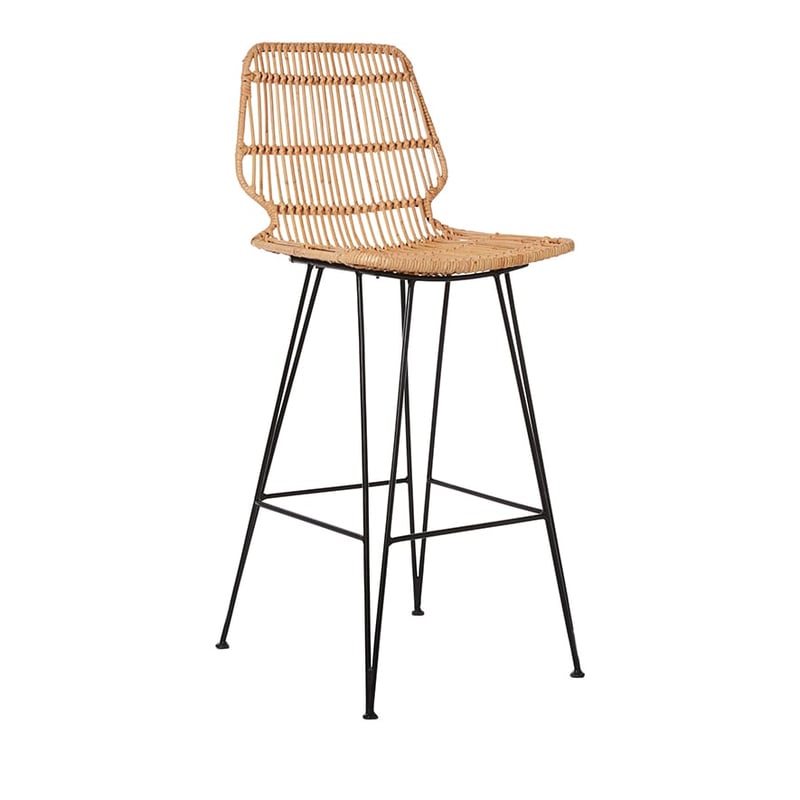 Bahama Rattan Dining Collection Honey/Black Kubu Counter Stool