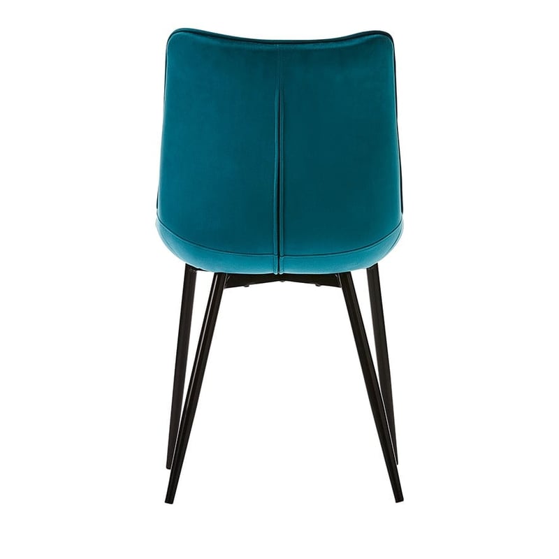 Montreal Dining Chairs Set of 2 in Teal Velvet
