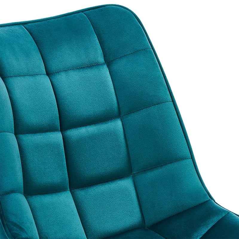 Montreal Dining Chairs Set of 2 in Teal Velvet