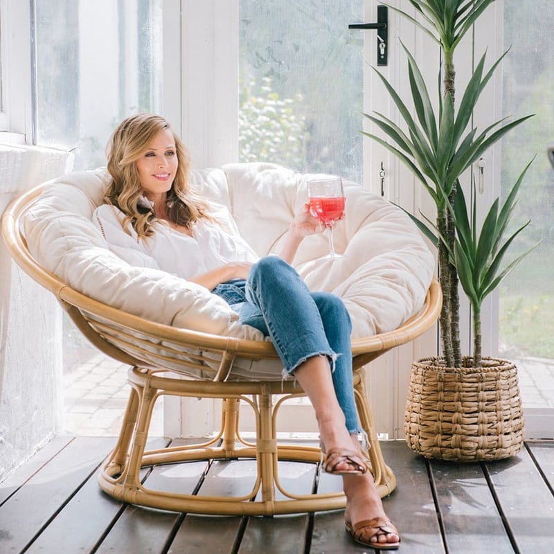 Cayman Honey & Natural Rattan Papasan