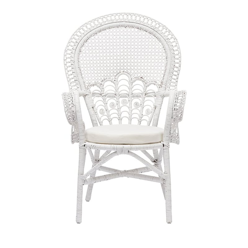 Francis White Rattan Chair  