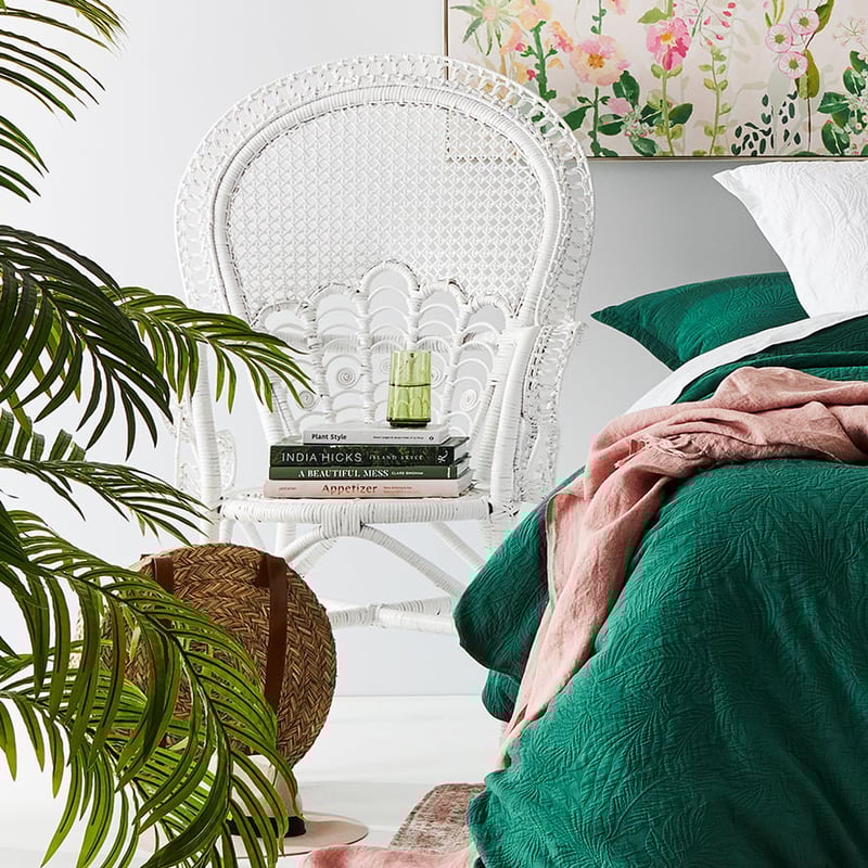 Francis White Rattan Chair  