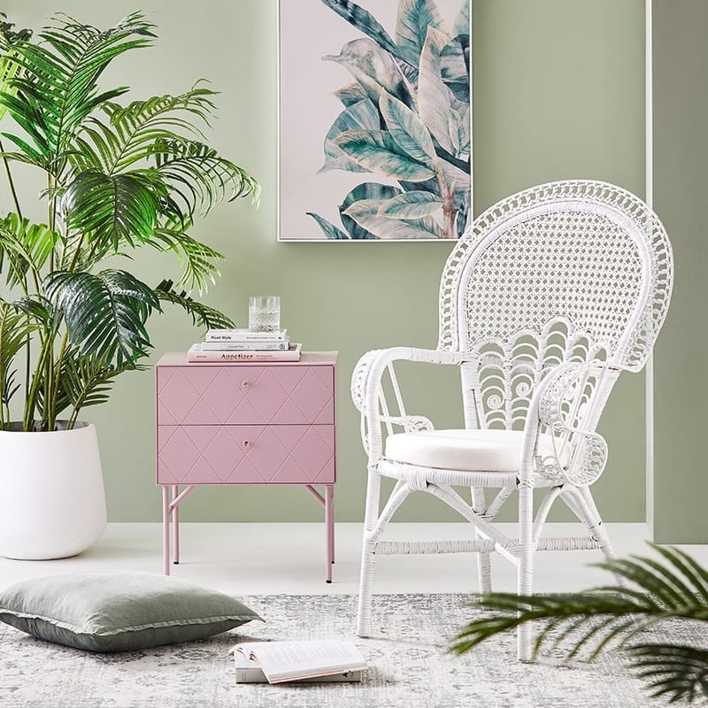 Francis White Rattan Chair  