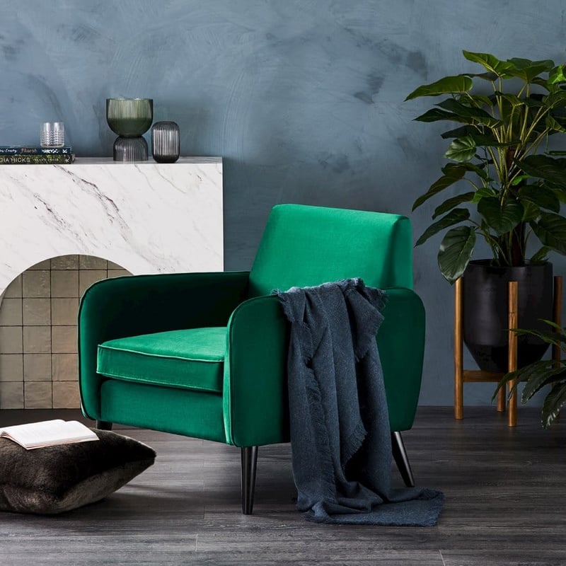 Portland Hunter Green Velvet Chair