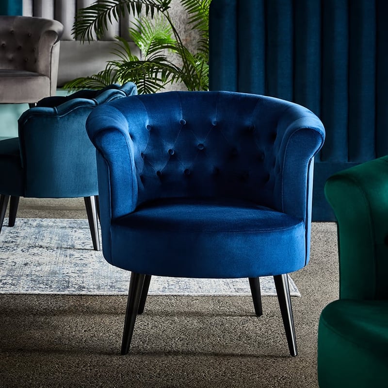 Bella Indigo Velvet Chair