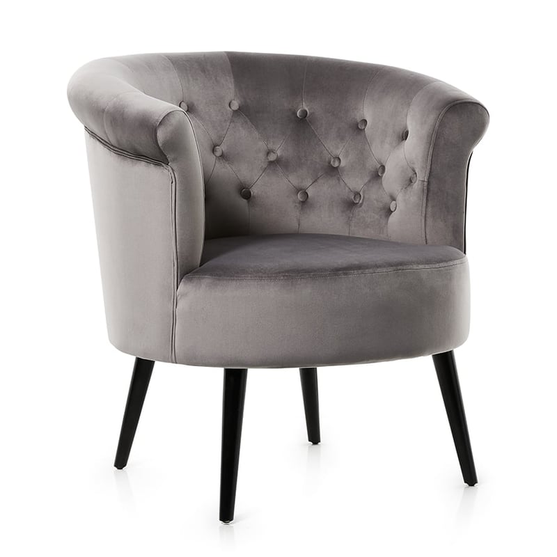 Bella Mid Grey Velvet Chair