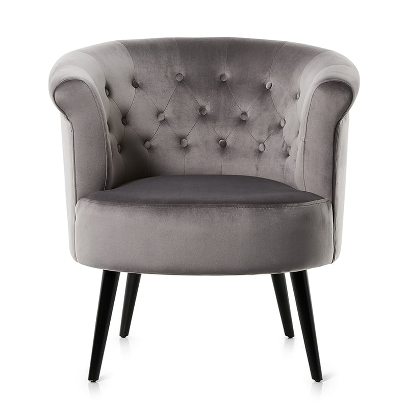 Bella Mid Grey Velvet Chair