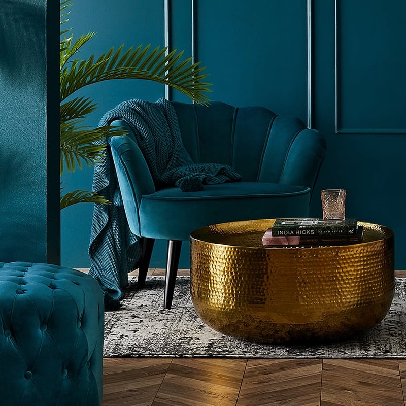 Ariel Teal Velvet Chair