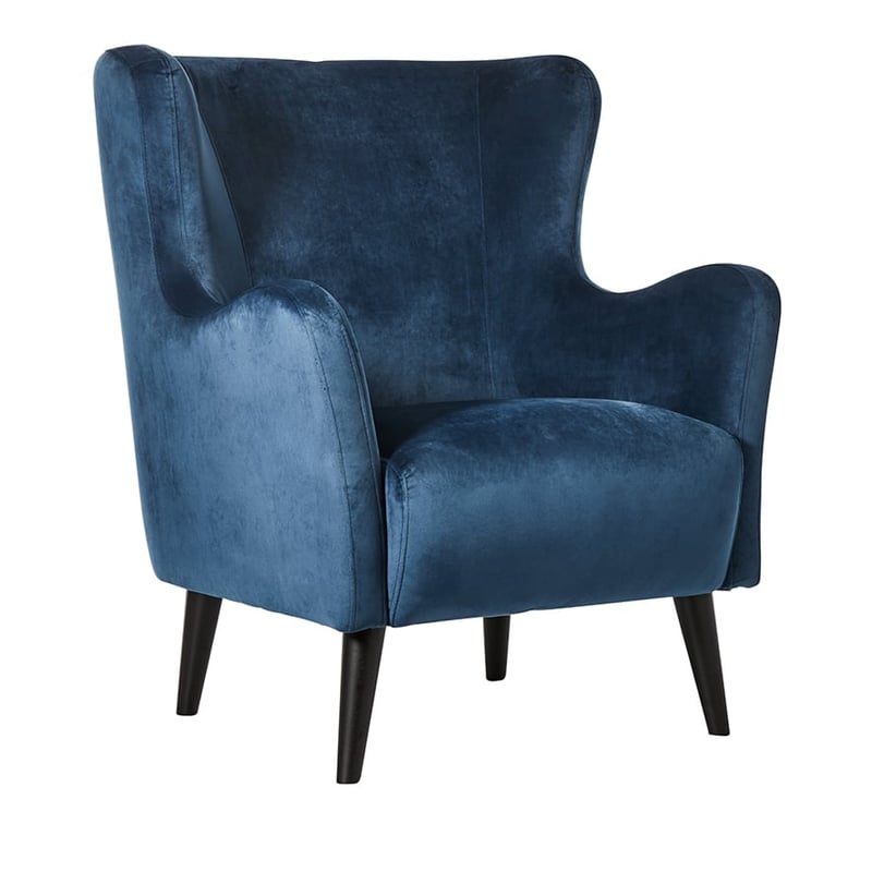 Canning Navy Velvet Occasional Chair