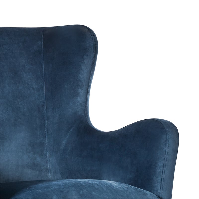 Canning Navy Velvet Occasional Chair