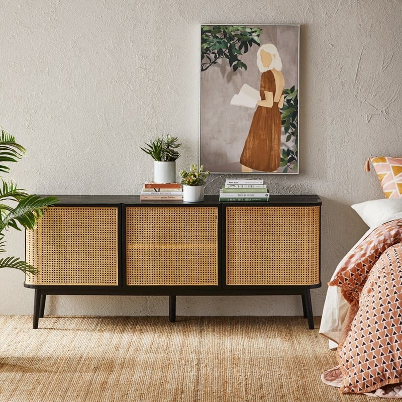Boden Black & Natural 3 Door Sideboard