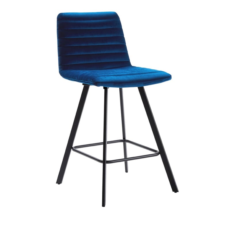Quinn Indigo Velvet Counter Stool