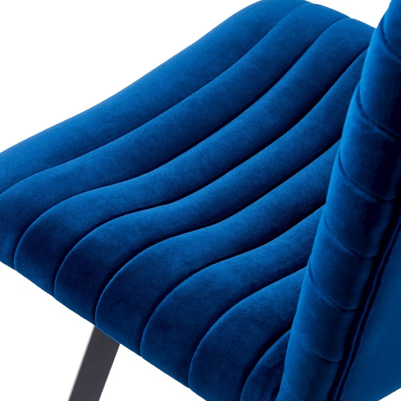 Quinn Dining Chairs Set of 2 in Indigo Velvet