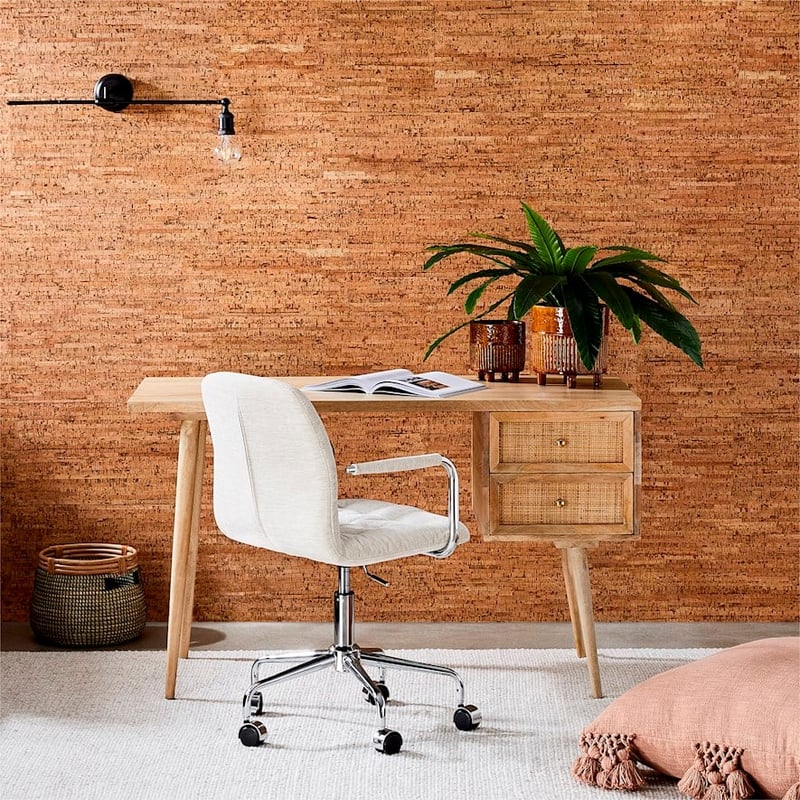 Colmar Natural & Chrome Desk Chair
