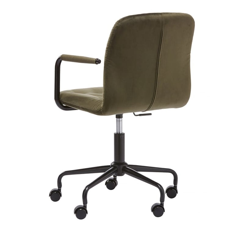 Colmar Olive Velvet & Black Desk Chair