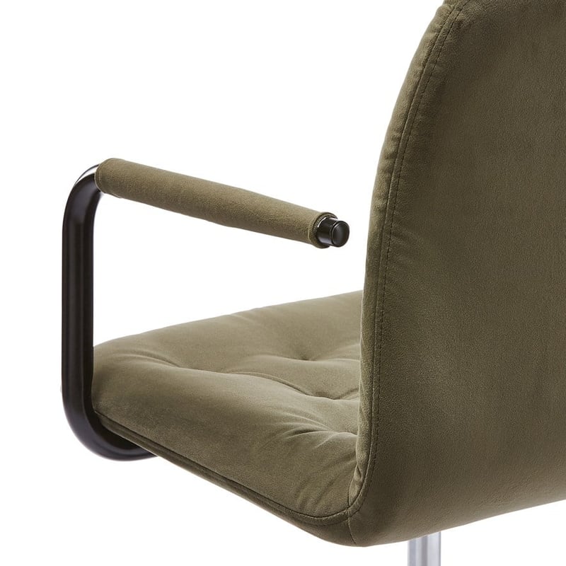 Colmar Olive Velvet & Black Desk Chair