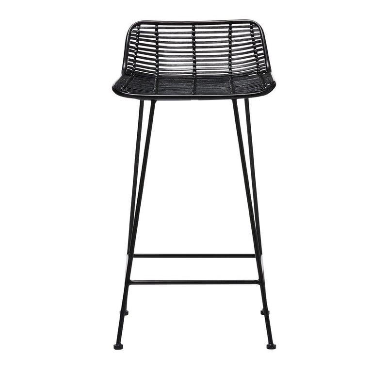 Cebu Rattan Matte Black Counter Stool