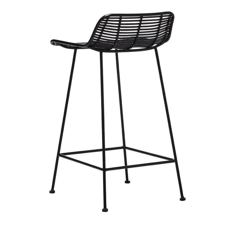 Cebu Rattan Matte Black Counter Stool
