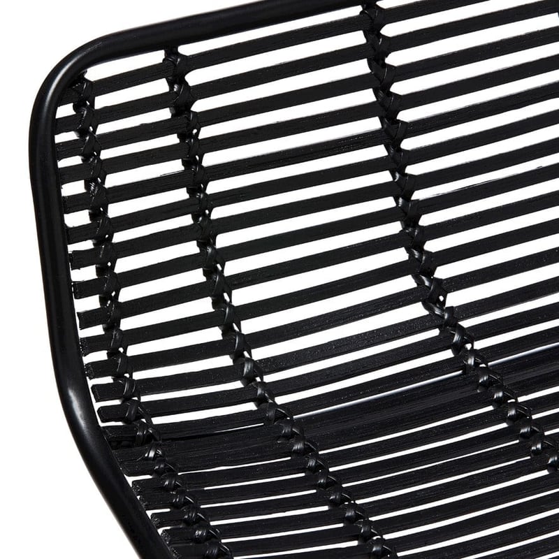 Cebu Rattan Matte Black Counter Stool