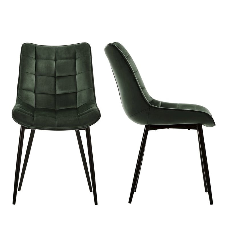 Montreal Dining Chairs Set of 2 Olive Velvet