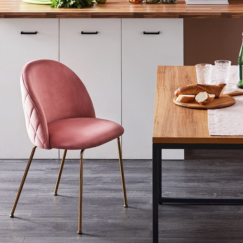 Arlo Peony Rose Gold Dining Chair Set of 2