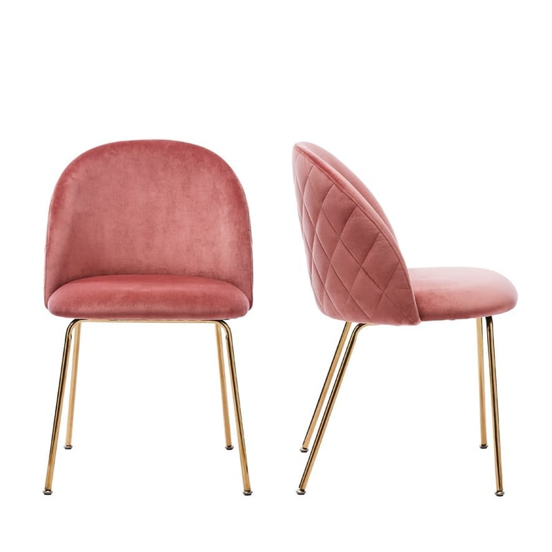 Arlo Peony Rose Gold Dining Chair Set of 2