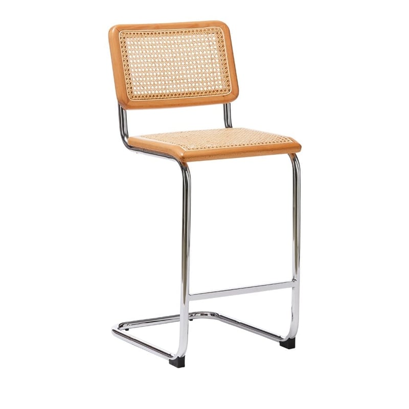 Somers Natural Rattan & Chrome Counter Stool