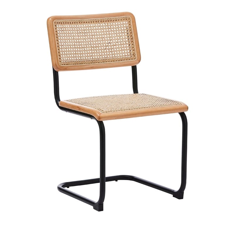 Somers Natural Rattan & Black Dining Chair Set of 2