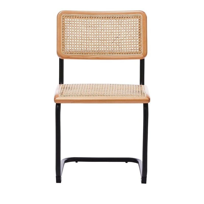 Somers Natural Rattan & Black Dining Chair Set of 2