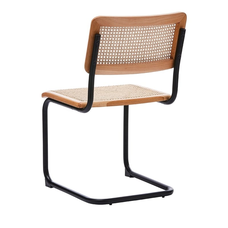 Somers Natural Rattan & Black Dining Chair Set of 2