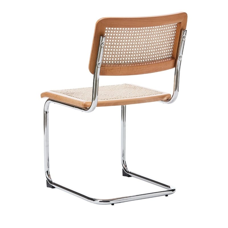 Somers Natural Rattan & Chrome Dining Chair Set of 2