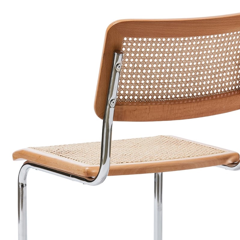 Somers Natural Rattan & Chrome Dining Chair Set of 2