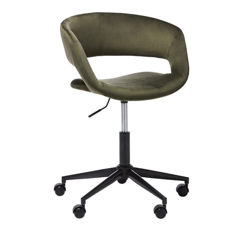 San Diego Olive Velvet & Black Desk Chair