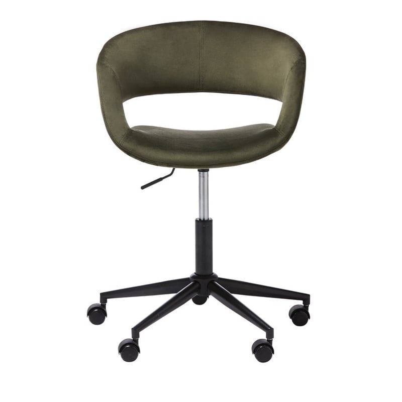 San Diego Olive Velvet & Black Desk Chair
