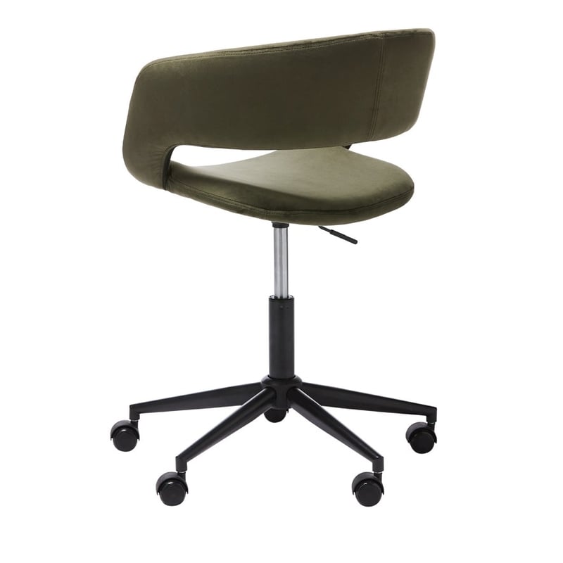 San Diego Olive Velvet & Black Desk Chair