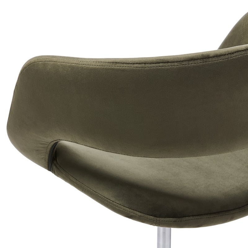 San Diego Olive Velvet & Black Desk Chair