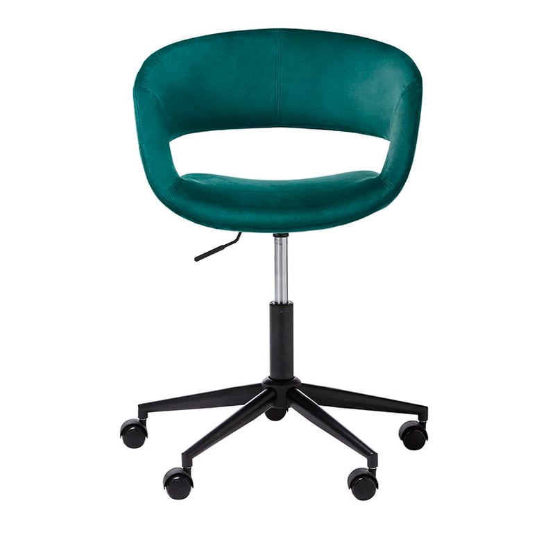 San Diego Teal Velvet & Black Desk Chair