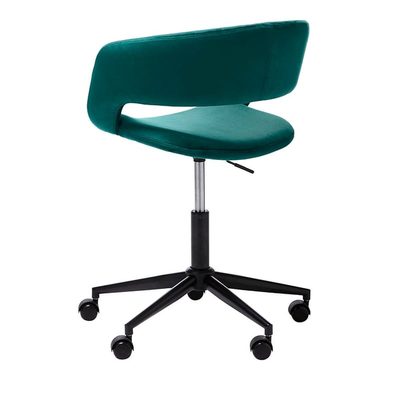 San Diego Teal Velvet & Black Desk Chair