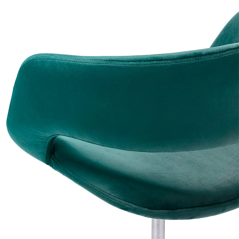 San Diego Teal Velvet & Black Desk Chair