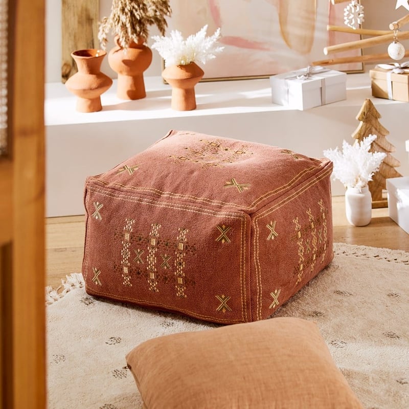 Fez Rust Pouf 