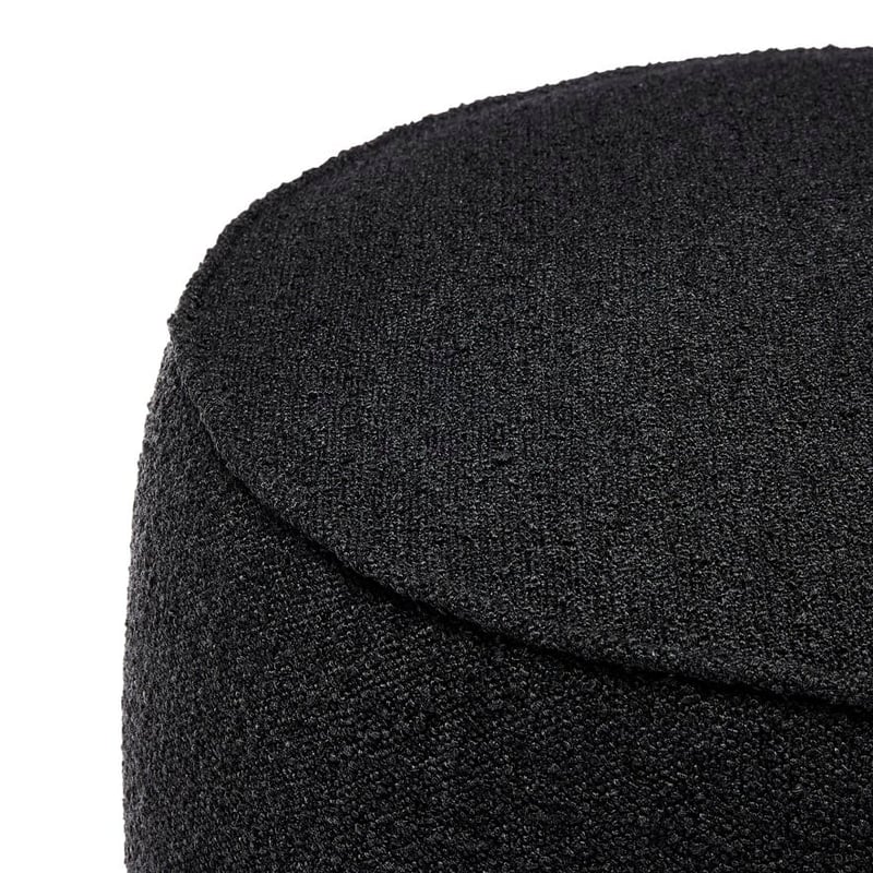 Norway Black Boucle Ottoman 