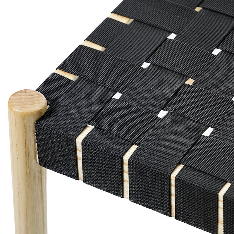 Ravello Woven Single Stool Ash & Black